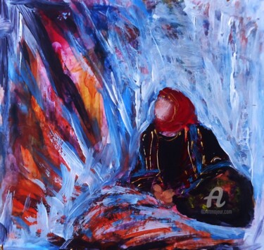Peinture intitulée "Le Destin" par Fatiha Abellache, Œuvre d'art originale, Acrylique