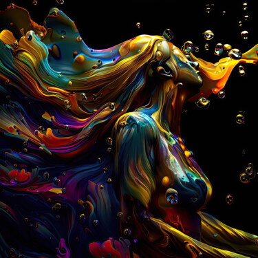 Arts numériques intitulée "Art liquide 01" par Abelus, Œuvre d'art originale, Image générée par l'IA