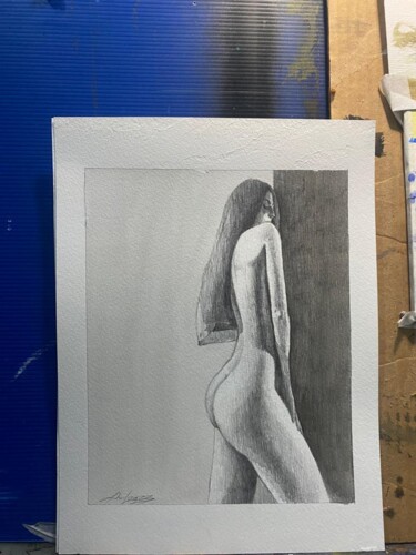 Pintura titulada "Desnudo lapiz." por Abel Villén, Obra de arte original, Lápiz