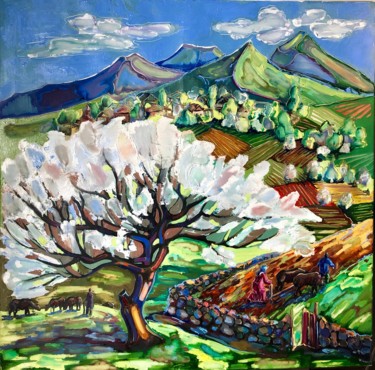Pittura intitolato ",, Раняя весна” / ,…" da Albert Gabrielyan, Opera d'arte originale, Olio