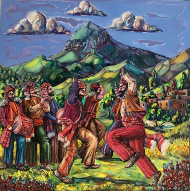 Painting titled "Dance" by Albert Gabrielyan, Original Artwork, Oil