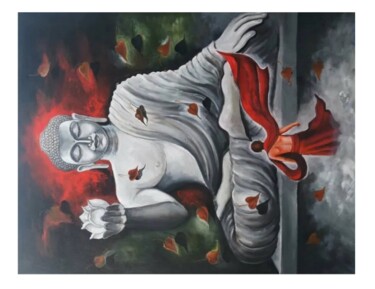 Картина под названием "Affection of buddha" - Abhishek Singh, Подлинное произведение искусства, Акрил