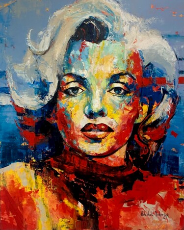 Painting titled "Marilyn Monroe Love…" by Abhishek Deheriya, Original Artwork, Acrylic