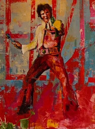 Painting titled "Elvis With No Shoes" by Abhishek Deheriya, Original Artwork, Acrylic