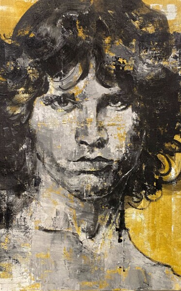 Malarstwo zatytułowany „Jim Morrison by Abh…” autorstwa Abhishek Deheriya, Oryginalna praca, Akryl