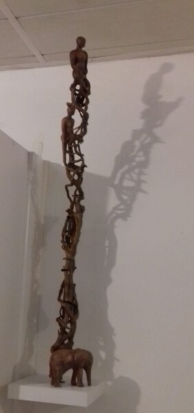 Sculpture titled "Un lien" by Abi, Original Artwork, Clay