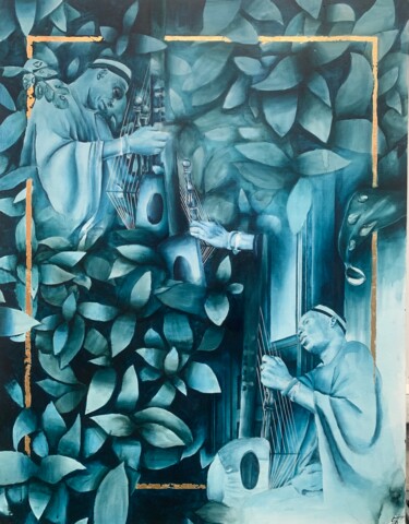 Peinture intitulée "Le joueur de Kora" par Abigahël Dantzer, Œuvre d'art originale, Acrylique