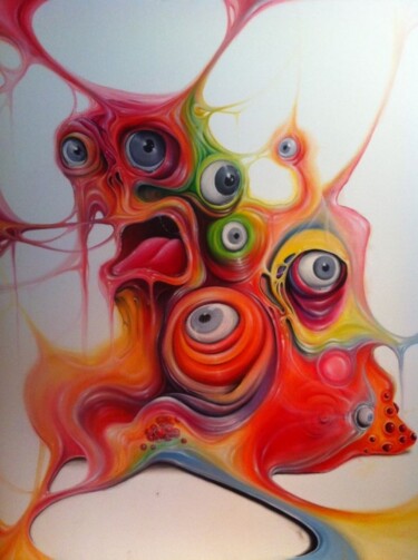 Peinture intitulée "Monstre Multicolor…" par Abigail Fanny Camus, Œuvre d'art originale
