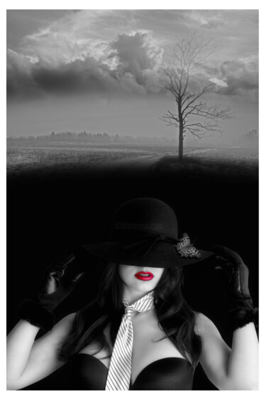 Photography titled "Red Lips." by Abigail Gonzalez Pina, Original Artwork, Manipulated Photography