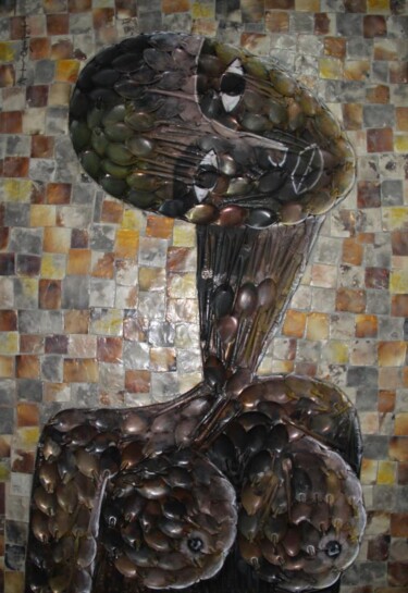 Collages titulada "Half Nude" por Abiodun Ogunfowodu, Obra de arte original, Collages