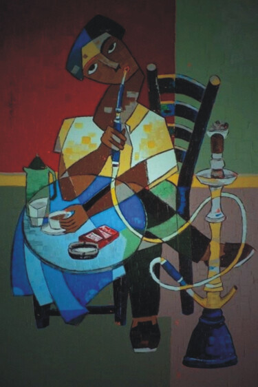 Pittura intitolato "time" da Abiodun Ogunfowodu, Opera d'arte originale, Acrilico