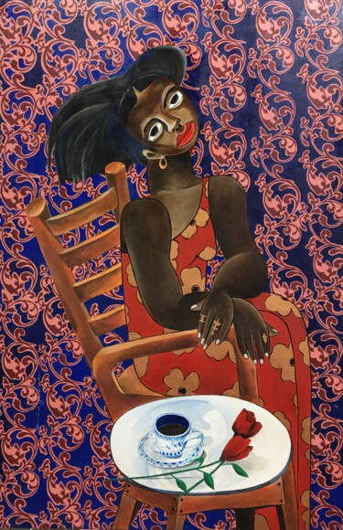Peinture intitulée "Teniola  (Dating si…" par Abiodun Ogunfowodu, Œuvre d'art originale, Acrylique