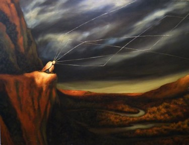 Painting titled "El abismo de su dol…" by Abisay Puentes Rodriguez, Original Artwork, Acrylic