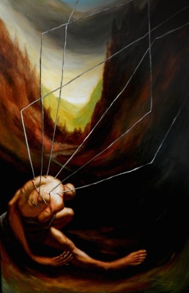 Painting titled "Perspectiva de un p…" by Abisay Puentes Rodriguez, Original Artwork, Acrylic