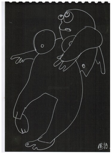 Dessin intitulée "Flying Melons" par Abistre, Œuvre d'art originale, Marqueur