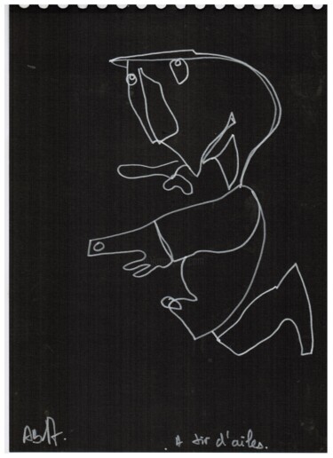 Dessin intitulée "A Tir D'Aile" par Abistre, Œuvre d'art originale, Marqueur