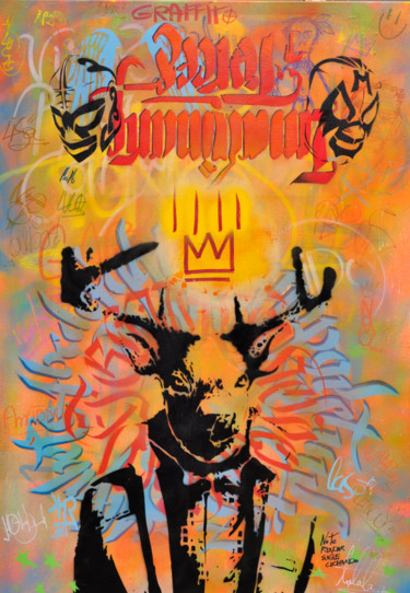 Pintura titulada "king deer" por A.Blanchart, Obra de arte original
