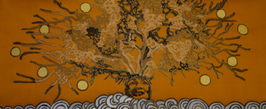 Textile Art titled "arborescence" by Abora, Original Artwork, Fabric
