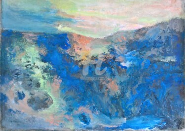 Peinture intitulée "Abstraction bleue" par A Bourg Art, Œuvre d'art originale, Huile