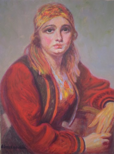 Peinture intitulée "portrait-de-femme-h…" par Driss Abousaadia, Œuvre d'art originale