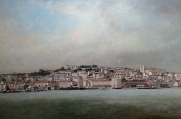 Pintura titulada "Lisboa-Arsenal da m…" por Abraham Levy Lima, Obra de arte original, Oleo Montado en Bastidor de camilla de…