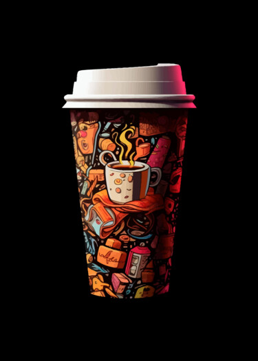 Цифровое искусство под названием "Recyclable coffee c…" - Abreu, Подлинное произведение искусства, Цифровая живопись