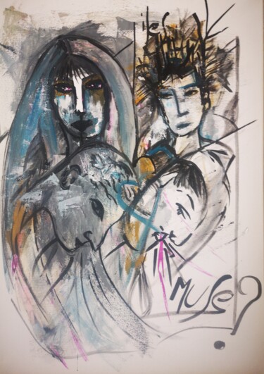 Pittura intitolato "Muse ?" da Abricodéal Îles, Opera d'arte originale, Acrilico