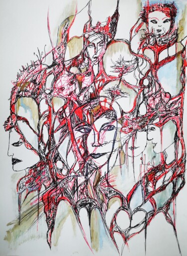 "Exovolcanique" başlıklı Resim Abricodéal Îles tarafından, Orijinal sanat, Tükenmez kalem