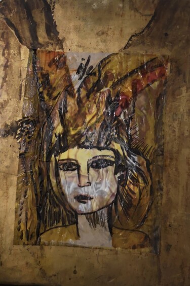 绘画 标题为“Les deux Laura” 由Abricodéal Îles, 原创艺术品, 墨 安装在木质担架架上