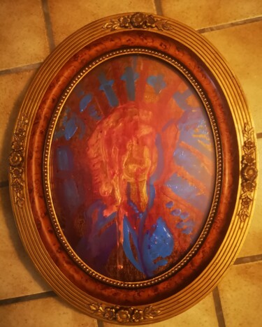 Peinture intitulée "De bleu et de sang" par Abricodéal Îles, Œuvre d'art originale, Acrylique