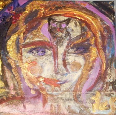 Malerei mit dem Titel "Rescapée" von Abricodéal Îles, Original-Kunstwerk, Acryl