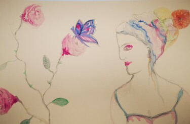 Peinture intitulée "Roses" par Abricodéal Îles, Œuvre d'art originale, Acrylique