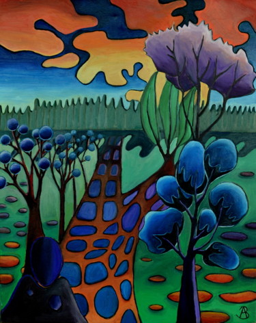 Картина под названием ""Thinking Of Edvard…" - Agota Olimpija Bričkutė, Подлинное произведение искусства, Масло