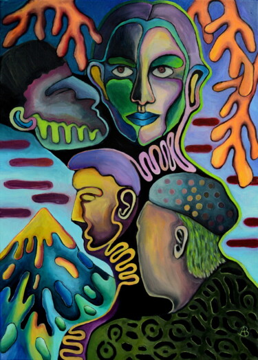 Painting titled ""Overthinking"" by Agota Olimpija Bričkutė, Original Artwork, Oil