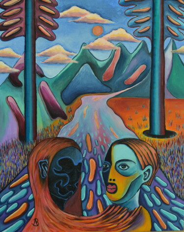Painting titled ""Welcome to the Voi…" by Agota Olimpija Bričkutė, Original Artwork, Oil