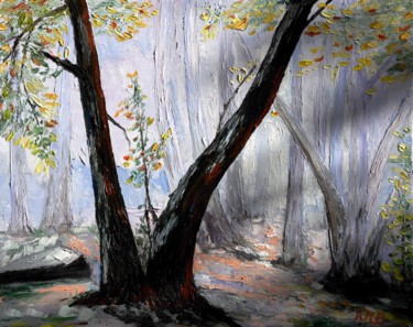 Peinture intitulée "Forêt de Notre Dame…" par Anne-Marie Briot, Œuvre d'art originale, Huile