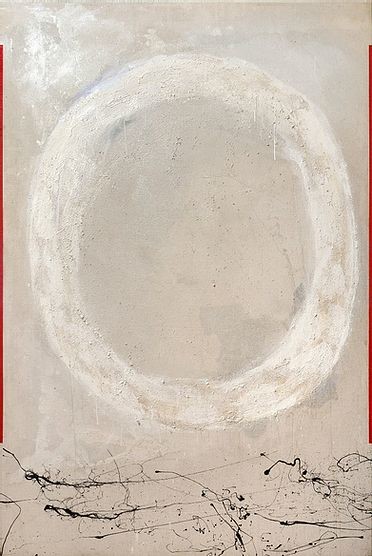 Painting titled "White Ring Light" by Larry Wolf, Original Artwork, Acrylic