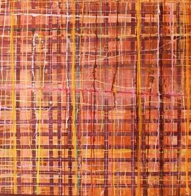 Painting titled "On the Grid" by Larry Wolf, Original Artwork, Acrylic