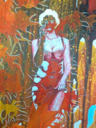 "red and woman" başlıklı Tablo Önder Bora tarafından, Orijinal sanat, Petrol