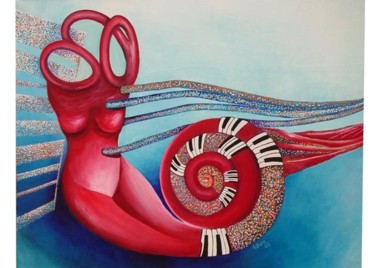"ear and rhythm" başlıklı Tablo Önder Bora tarafından, Orijinal sanat, Petrol