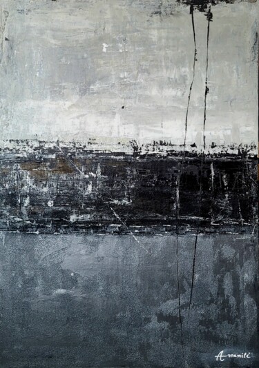 Painting titled "Entre doute et cert…" by Abstract Annamili, Original Artwork, Acrylic