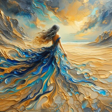 Digitale Kunst mit dem Titel "Sands of Enchantment" von Abstract Bliss, Original-Kunstwerk, KI-generiertes Bild