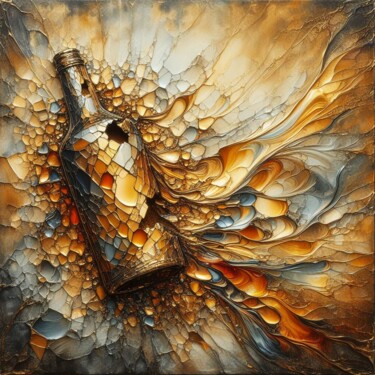 "Gilded Elixir" başlıklı Dijital Sanat Abstract Bliss tarafından, Orijinal sanat, Dijital Resim