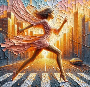 Digital Arts titled "Stride of Ambition" by Abstract Bliss, Original Artwork, Digital Painting