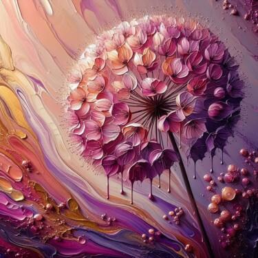 Arts numériques intitulée "Enchanted Alliums" par Abstract Bliss, Œuvre d'art originale, Image générée par l'IA