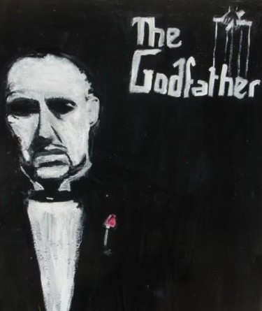 Painting titled "The Godfather" by The Abstract Surrealist, Original Artwork, Oil
