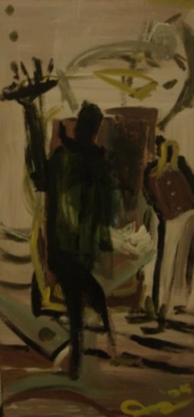 Painting titled "The Waiter 2" by The Abstract Surrealist, Original Artwork