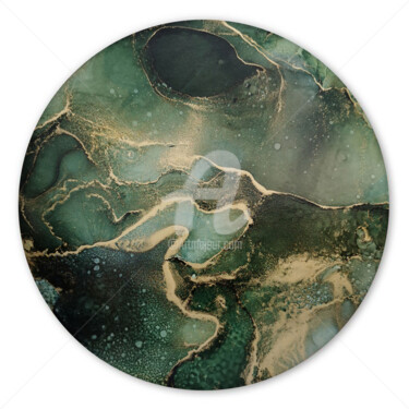 Painting titled "Planet D45" by Margaux Tweek, Original Artwork, Ink Mounted on Wood Panel