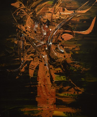 Peinture intitulée "Tête d'Or" par Abstr'Art Design, Œuvre d'art originale, Acrylique Monté sur Châssis en bois