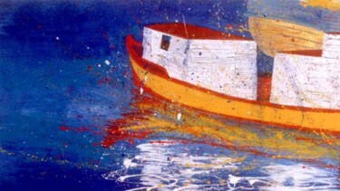 Pintura intitulada "Barco de Quijjon" por Marcelo Abuchalla, Obras de arte originais, Óleo